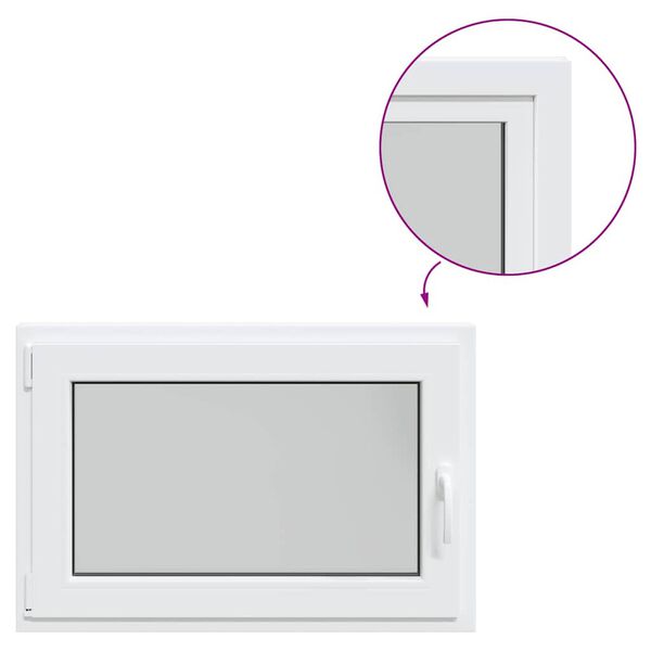vidaXL Kellerfenster RISOR 90x60 cm Dreh Kipp DIN Links Wei&szlig;