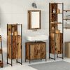 vidaXL Badezimmerm&ouml;bel-Set mit Regal mit T&uuml;r 4 pcs Braun Holzwerkstoff