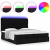 vidaXL Ottoman-Bett mit Matratzen & LEDs Schwarz 180x200 cm Stoff
