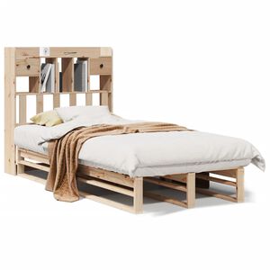 vidaXL Massivholzbett mit Regal ohne Matratze 90x190 cm Kiefer