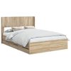 vidaXL Bettgestell mit Stauraum und Kopfteil Sonoma-Eiche 135 x 190 cm