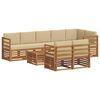 vidaXL Sofagarnituren 9 pcs Natur und Beige Massivholz Akazie