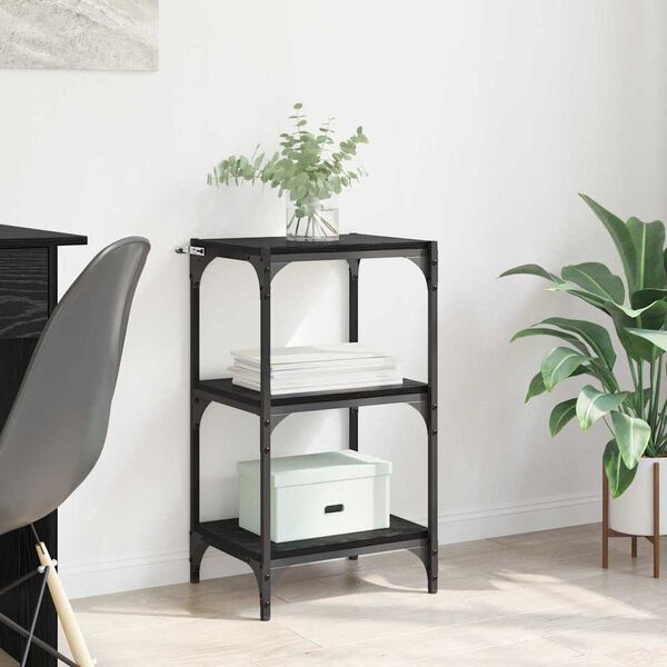 vidaXL B&uuml;cherregal Schwarz Eichen-Optik 40 x 33 x 70,5 cm