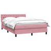 vidaXL Boxspringbett mit Matratze Rosa 160x210 cm Samt
