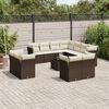 vidaXL 12-tlg. Garten-Sofagarnitur mit Kissen Braun Poly Rattan