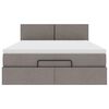 vidaXL Ottomanische Bett mit Matratze & LEDs Taupe 140x190 cm Stoff