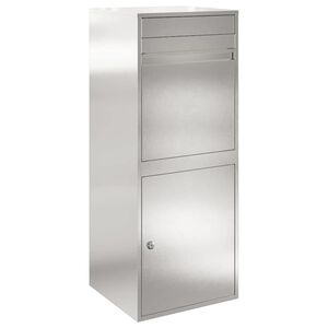 vidaXL Paketdrop-Box mit Speicher Silber 47,5 x 38 x 59 cm Edelstahl