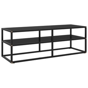 vidaXL TV-Schrank Schwarz mit Schwarzem Hartglas 120x40x40 cm