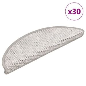 vidaXL Stufenmatten Selbstklebend Sisal-Optik 30Stk. 56x17x3cm Silbern