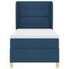 vidaXL Boxspringbett mit Matratze Dunkelgrau 90x190 cm Blau Stoff
