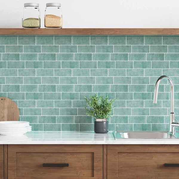 vidaXL U-Bahn-Fliese 10 pcs Grau-Grün 29.4 x 21.4 cm