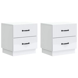 vidaXL Nachttisch 2 pcs Wei&szlig; 43 x 34,5 x 44,5 cm Holzwerkstoff