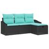 vidaXL Sofa Set 4 stk. Schwarz Poly Rattan
