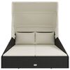 vidaXL Sonnenliege mit Faltdach Schwarz 200x114x128 cm Poly Rattan