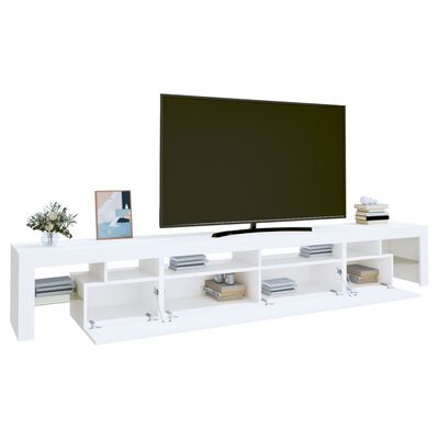 vidaXL TV-Schrank mit LED-Leuchten Weiß 260x36,5x40 cm