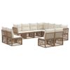vidaXL Gartensofa-set 11 Stk. Beige Poly-Rattan