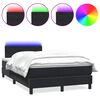 vidaXL Boxspringbett mit Matratze & LED Schwarz 120x210 cm Samt