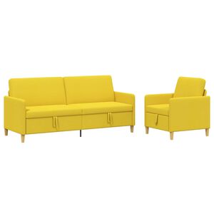 vidaXL Sofa Set mit Stauraum 2 stk. Helles Gelb Polyester