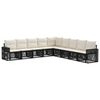 vidaXL Gartensofa-set 9 stk. Schwarz und Cremewei&szlig; Poly-Rattan