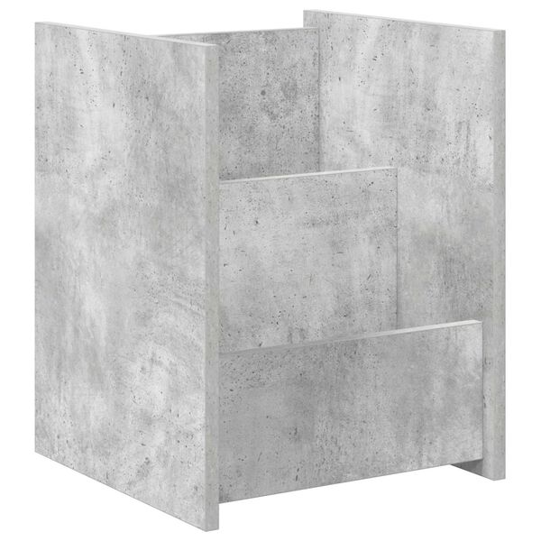 vidaXL Magazinregal mit Regal Beton Grau 35 x 35 x 45 cm Holzwerkstoff
