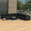 vidaXL 9-tlg. Garten-Lounge-Set mit Auflagen Poly Rattan Schwarz