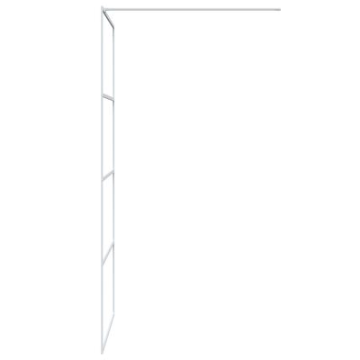 vidaXL Duschwand für Begehbare Dusche Weiß 90x195 cm ESG-Klarglas