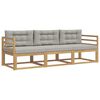 vidaXL Outdoor-Sofagarnitur 3 stk. Wei&szlig; und Hellgrau Polyester