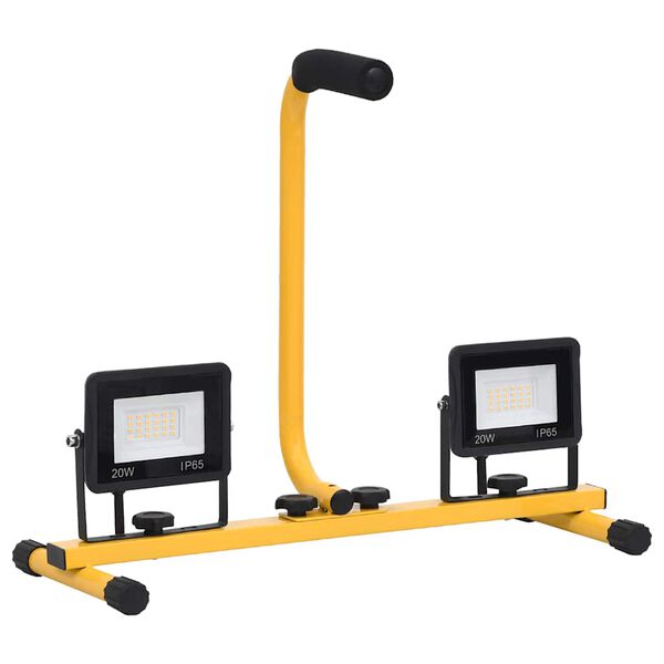 vidaXL LED-Fluter mit Handgriff 2x20 W Kaltweiß