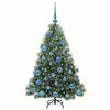 vidaXL Künstlicher Weihnachtsbaum mit 150 LEDs Grün 120 cm PE und PVC