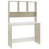 vidaXL Schreibtisch mit Regalen Wei&szlig; Sonoma-Eiche 110x45x157 cm