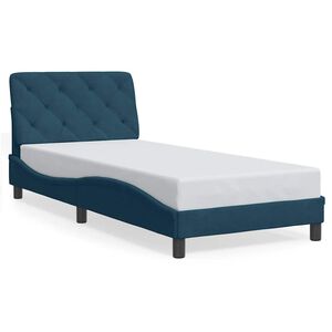 vidaXL Bettgestell ohne Matratze Blau 80x200 cm Samt