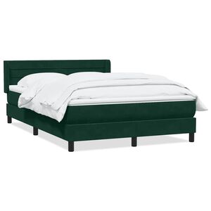 vidaXL Boxspringbett mit Matratze Dunkelgr&uuml;n 160x210 cm Samt