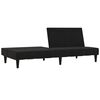 vidaXL Schlafsofa 2-Sitzer mit Hocker Schwarz Mikrofasergewebe
