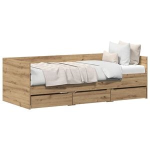 vidaXL Tagesbett mit Kopfteil Artisan-Eiche 90 x 200 cm Holzwerkstoff