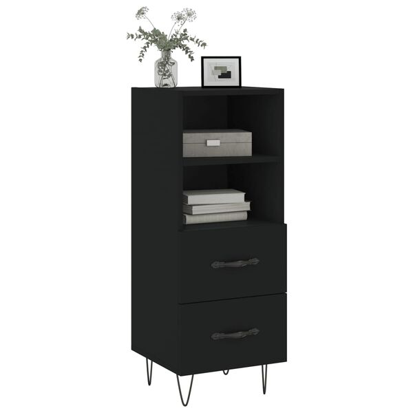 vidaXL Sideboard Schwarz 34,5x34x90 cm Holzwerkstoff