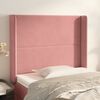vidaXL Kopfteil mit Ohren Rosa 103x16x118/128 cm Samt