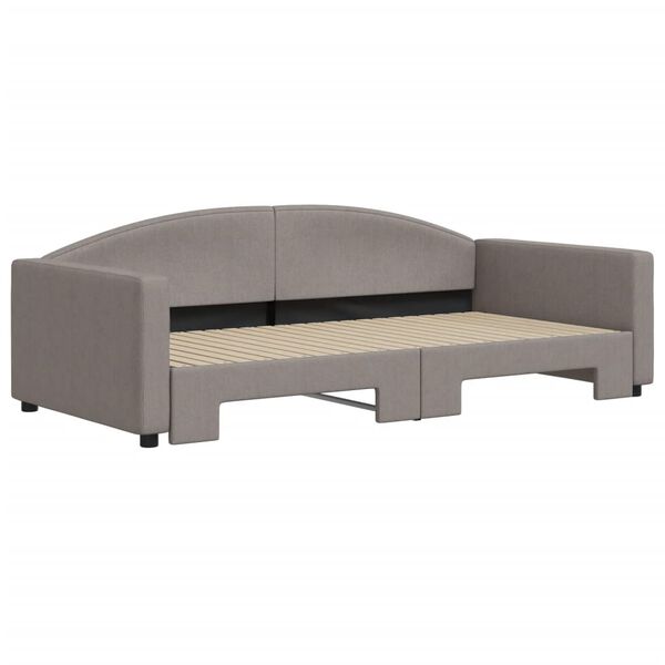vidaXL Tagesbett Ausziehbar Taupe 100x200 cm Stoff
