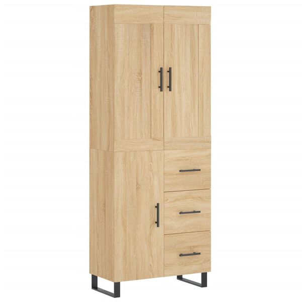 vidaXL Highboard Sonoma-Eiche 69,5x34x180 cm Holzwerkstoff
