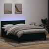vidaXL Boxspringbett mit Matratze & LED Dunkelgr&uuml;n 140x210 cm Samt