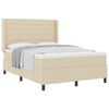 vidaXL Boxspringbett mit Kissen mit Kopfteil Creme 200 x 140 cm Stoff