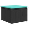 vidaXL 6-tlg. Garten-Sofagarnitur mit Kissen Schwarz Poly Rattan
