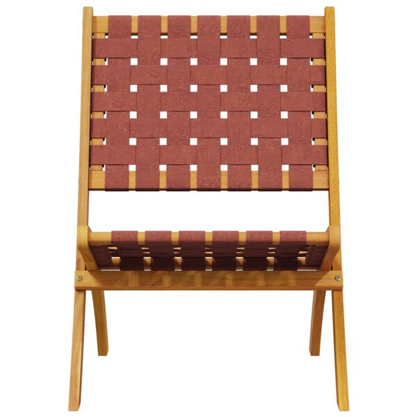 vidaXL Gartenstühle 2 Stk. Klappbar mit Tisch Rot Massivholz