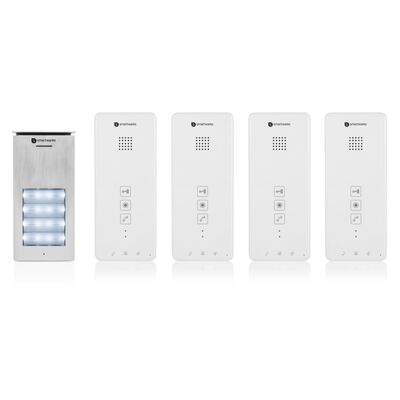 Smartwares Audio-Türsprechanlage für 4 Wohnungen 20,5x8,6x2,1 cm Weiß