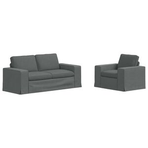 vidaXL Sofa 2 pcs Dunkelgrau