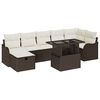 vidaXL Garten-Sofa-Set mit Kissen mit Speicher 8 pcs Braun Poly Rattan