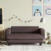 vidaXL Kindersofa mit Hocker Braun 100x50x30 cm Kunstleder