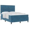 vidaXL Boxspringbett mit Matratze Dunkelblau 140 x 200 cm Samt