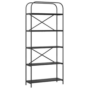 vidaXL B&uuml;cherregal Schwarz Eichen-Optik 80 x 30 x 183 cm Holzwerkstoff