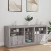 vidaXL Sideboard mit LED-Leuchten Grau Sonoma 162x37x67 cm
