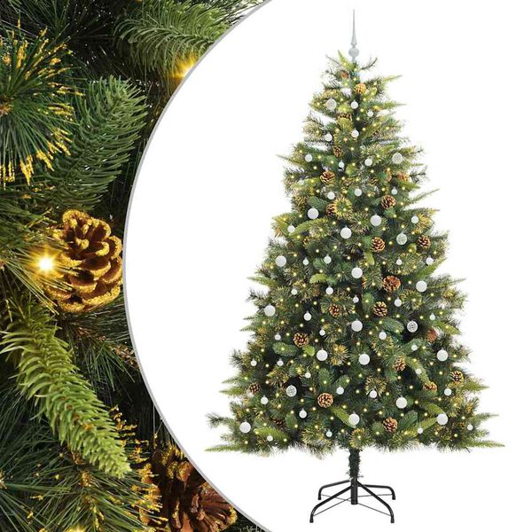 vidaXL K&uuml;nstlicher klappbarer Weihnachtsbaum mit Tannenzapfen 240 cm